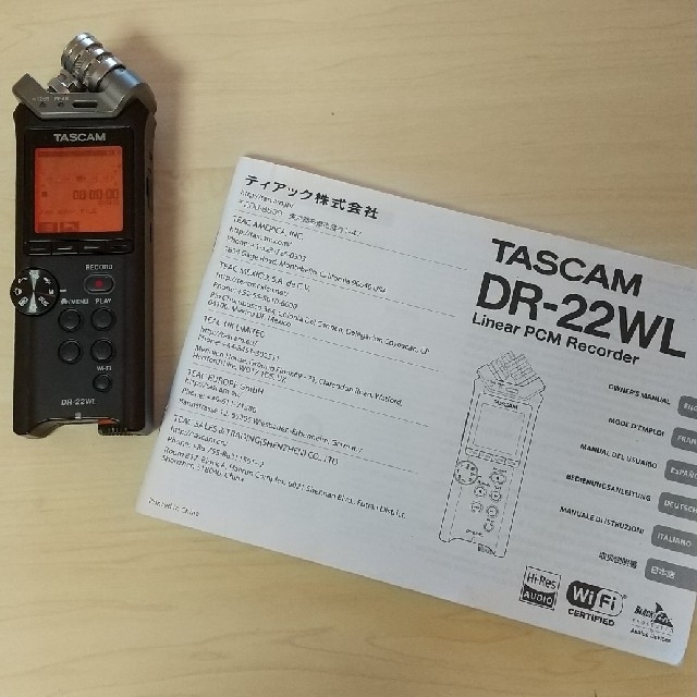 TASCAM Wi-Fi接続対応 リニアPCMレコーダー　DR-22WL