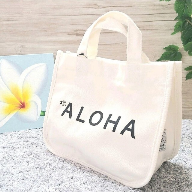 HALEIWA(ハレイワ)の新品・ホワイト・ハレイワ・アロハプリントミニトート・ハワイアン・ALOHA レディースのバッグ(トートバッグ)の商品写真