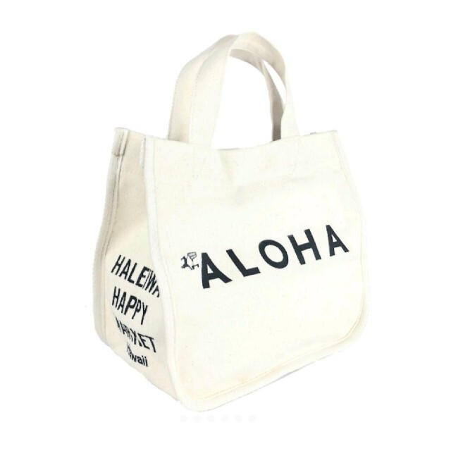 HALEIWA(ハレイワ)の新品・ホワイト・ハレイワ・アロハプリントミニトート・ハワイアン・ALOHA レディースのバッグ(トートバッグ)の商品写真