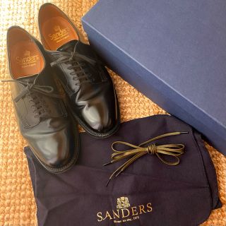 サンダース(SANDERS)の定価5万 サンダース プレーントゥ Officer Shoe ポリッシュレザー(ローファー/革靴)