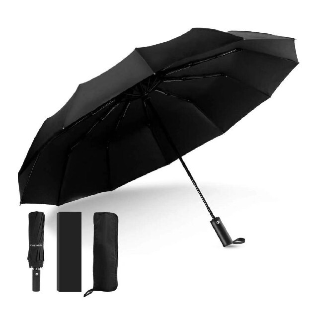 折りたたみ傘 自動開閉 晴雨兼用 12本骨 台風対応 超撥水 108cm メンズのファッション小物(傘)の商品写真