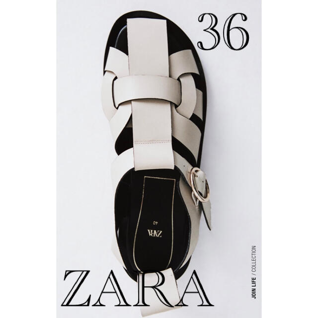 ZARA(ザラ)のザラZARAフラットレザーケージサンダル36グルカサンダルフィッシャーマン レディースの靴/シューズ(サンダル)の商品写真