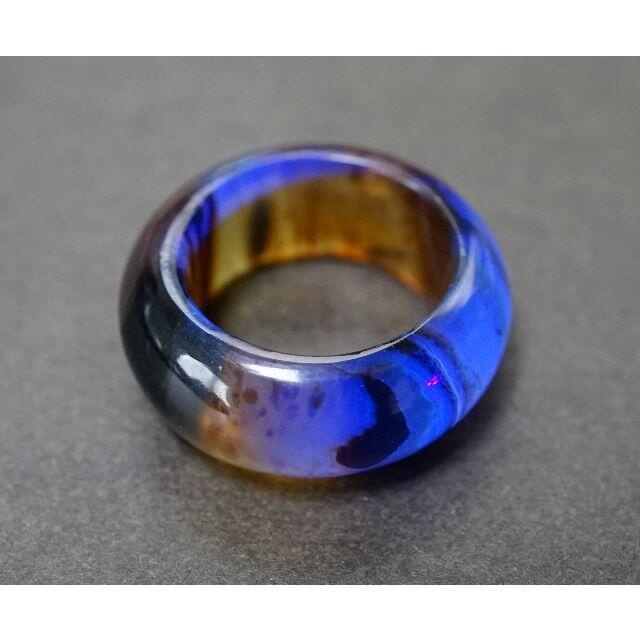 15号 琥珀指輪（ブルーアンバーリング）R523  レディースのアクセサリー(リング(指輪))の商品写真