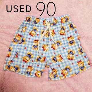 シマムラ(しまむら)の【中古】くま チェック ハーフパンツ ショートパンツ 90cm(パンツ/スパッツ)