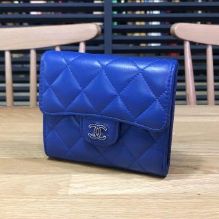 シャネル(CHANEL)のcocoYK様の 美品 シャネル マトラッセ 3つ折り財布 コンパクト財布 青 (財布)