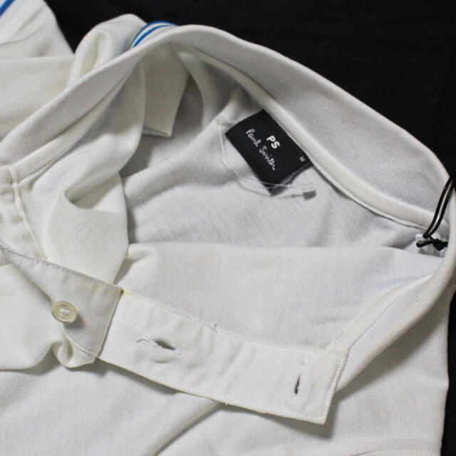 Paul Smith(ポールスミス)の《ポールスミス》新品 スポーツストライプ ゼブラプリントポロシャツ 白 M メンズのトップス(ポロシャツ)の商品写真