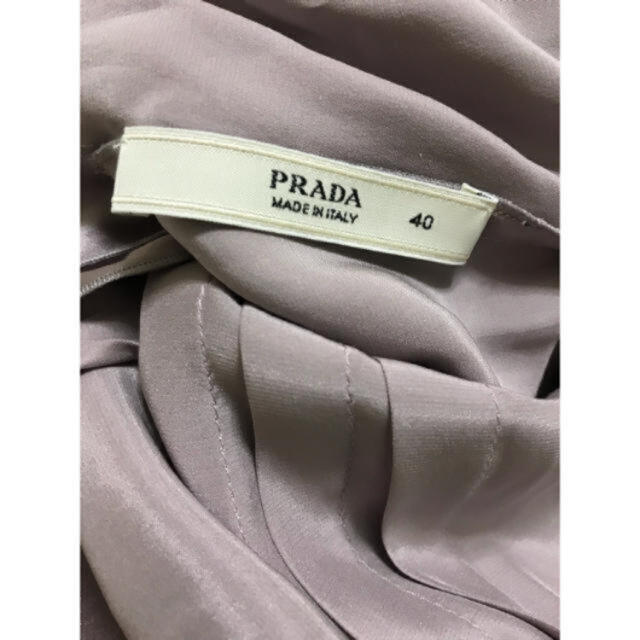 PRADA 极美品 稀少プラダ 半袖プリーツブラウス シルク グレー www