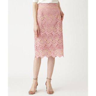 ジルスチュアート(JILLSTUART)のJILLSTUART エリーレースペンシルスカート(pink,4)(ひざ丈スカート)