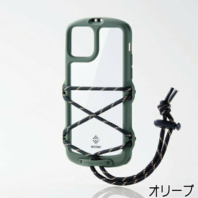 ELECOM(エレコム)のiPhone11用NESTOUT/Fes&Campケース オリーブ スマホ/家電/カメラのスマホアクセサリー(iPhoneケース)の商品写真