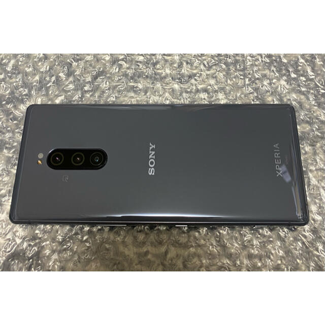 【美品 消毒済】Xperia1 グレー au SOV40 simフリースマートフォン/携帯電話