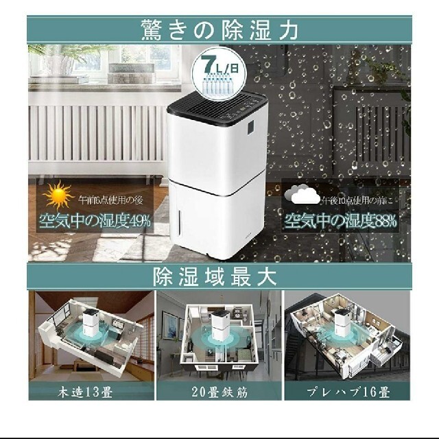 2021最新版 Aoxun 除湿機 衣類乾燥機 コンプレッサー スマホ/家電/カメラの生活家電(衣類乾燥機)の商品写真