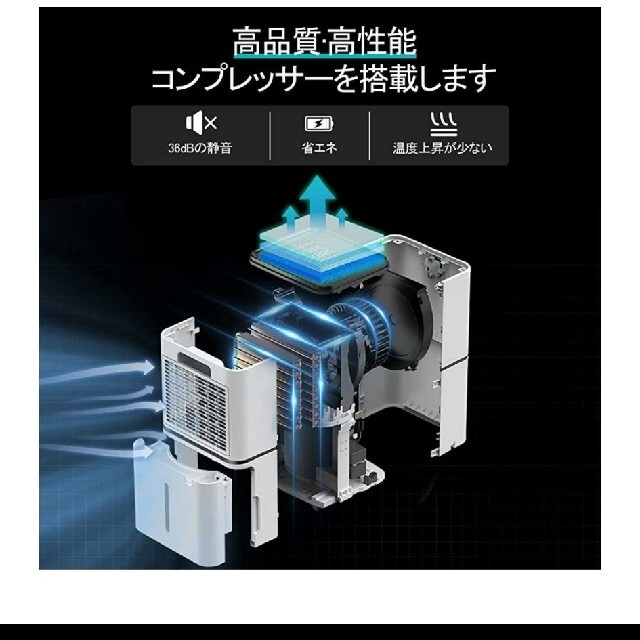 2021最新版 Aoxun 除湿機 衣類乾燥機 コンプレッサー スマホ/家電/カメラの生活家電(衣類乾燥機)の商品写真