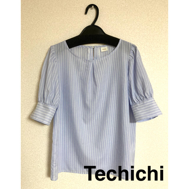 Techichi(テチチ)の《Eriさん専用》【最終価格！】ストライプ半袖ブラウス　（Techichi） レディースのトップス(シャツ/ブラウス(半袖/袖なし))の商品写真