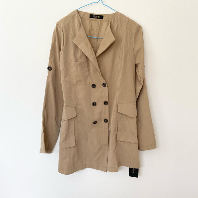 新品　定価8295円　スプリング　ベージュ　コート　Girty トレンチ レディースのジャケット/アウター(トレンチコート)の商品写真