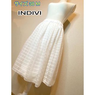 インディヴィ(INDIVI)のINDIVI ひざ丈スカート チュールスカート(ひざ丈スカート)