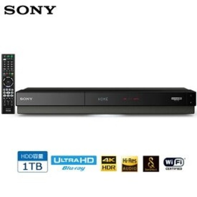 SONY(ソニー)のSONY 4K レコーダー  BDZ-FT1000＆3TBハードディスク スマホ/家電/カメラのテレビ/映像機器(ブルーレイレコーダー)の商品写真