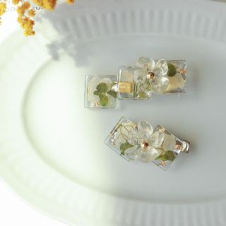 clear square hairclip2本セット(ヘアアクセサリー)