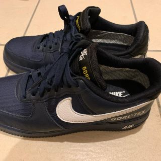 ナイキ(NIKE)のナイキエアフォース1 ゴアテックスGTX ネイビー  美中古品✨(スニーカー)