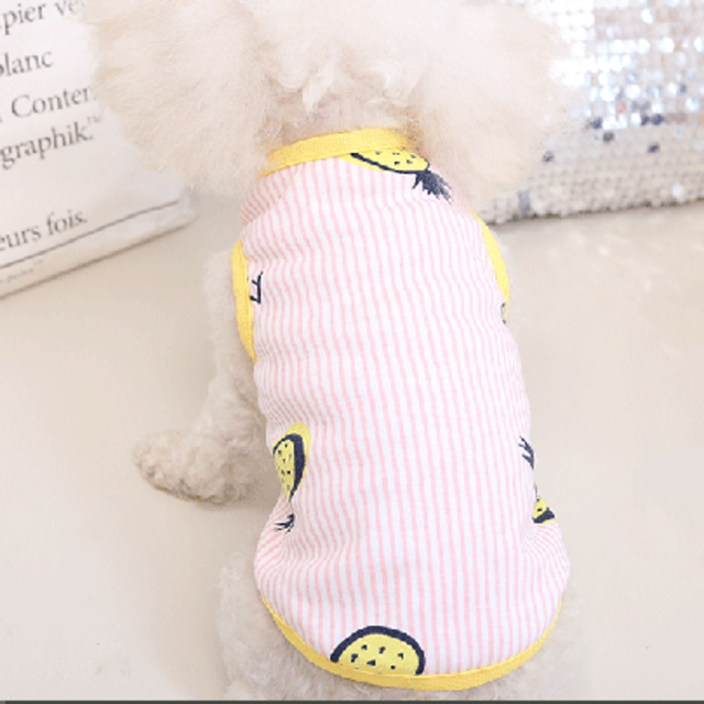 犬服【ラスト１枚】パイナップル柄ピンクタンク　Ｌ　新品 その他のペット用品(犬)の商品写真