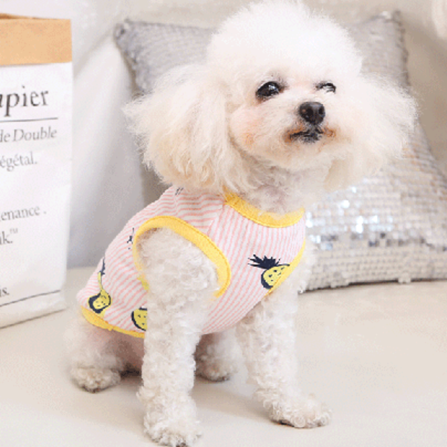 犬服【ラスト１枚】パイナップル柄ピンクタンク　Ｌ　新品 その他のペット用品(犬)の商品写真