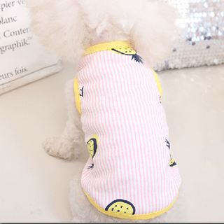 犬服【ラスト１枚】パイナップル柄ピンクタンク　Ｌ　新品(犬)