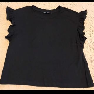 ザラ(ZARA)の1回のみ着用　ZARA フリルTシャツ　サイズS(Tシャツ(半袖/袖なし))