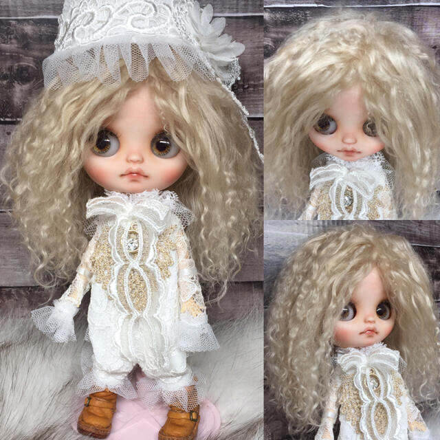 blythe _wm-162シャイニーピーナッツバター✨チベットラムウィッグ