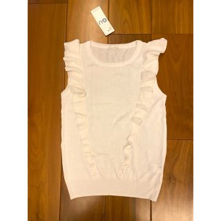 ジーユー(GU)のGU フリルクルーネックセーター ノースリーブ(Tシャツ(半袖/袖なし))