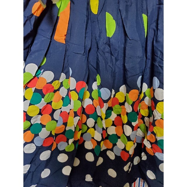 EU古着 カラフル ポップ 水玉 ベルト付き スカート レディースのスカート(ひざ丈スカート)の商品写真