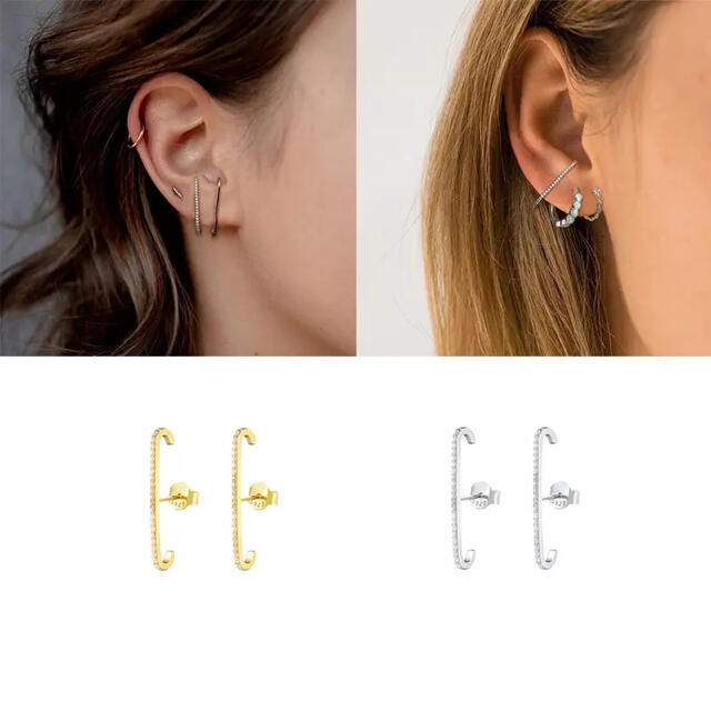 HYKE(ハイク)のstraight ear cuff earrings /silver /#204 レディースのアクセサリー(ピアス)の商品写真