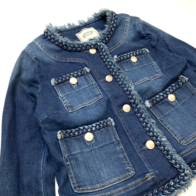 Moname フリンジデニムジャケット　美品‼️ BEAMS - 【美品】 Moname モナーム フリンジ クルーネック