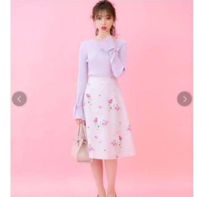 WILLSELECTION(ウィルセレクション)のウィルセレクション 花柄 フラワー スカート ピンク  レディースのスカート(ひざ丈スカート)の商品写真