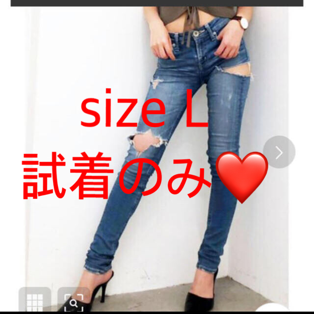 GYDA(ジェイダ)のGYDA SIDE RIPPED スキニーデニムパンツ レディースのパンツ(デニム/ジーンズ)の商品写真