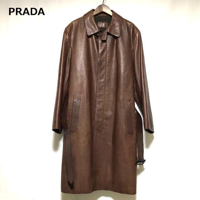 PRADA - PRADA レザーコート レザージャケット プラダ メンズ
