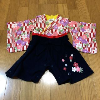 【着物ロンパース】【袴ロンパース】　雛祭、初節句、お食い初め、お宮参りなどに。(和服/着物)