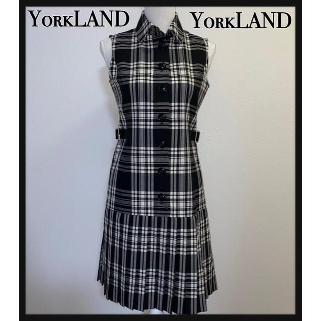 Yorkland チェック柄プリーツワンピースレディース