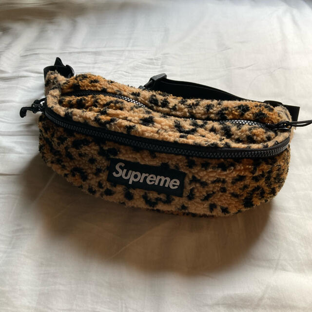 SUPREME Leopard Fleece Waist Bag 17AW