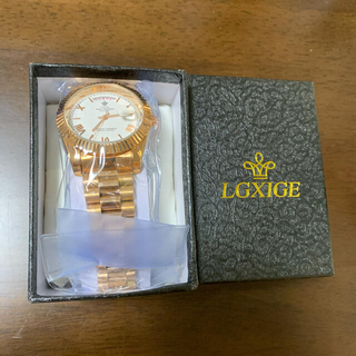 LGXIGE メンズ腕時計 ローズゴールドホワイト(腕時計)
