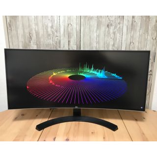 デル(DELL)の4K LG 34UC88-B 曲面 ウルトラワイド ゲーミング モニター 美品(ディスプレイ)