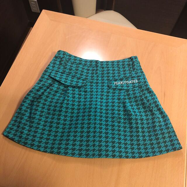 パーリーゲイツ スカート 千鳥格子 緑 1 グリーン 美品 プリーツ