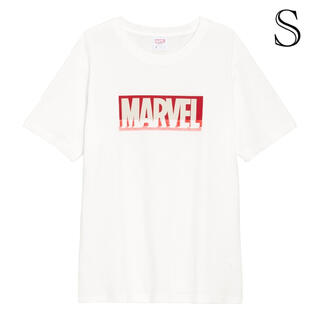 マーベル(MARVEL)のGU/ジーユー メンズ グラフィックT 半袖 MARVEL オフホワイト 白 S(Tシャツ/カットソー(半袖/袖なし))