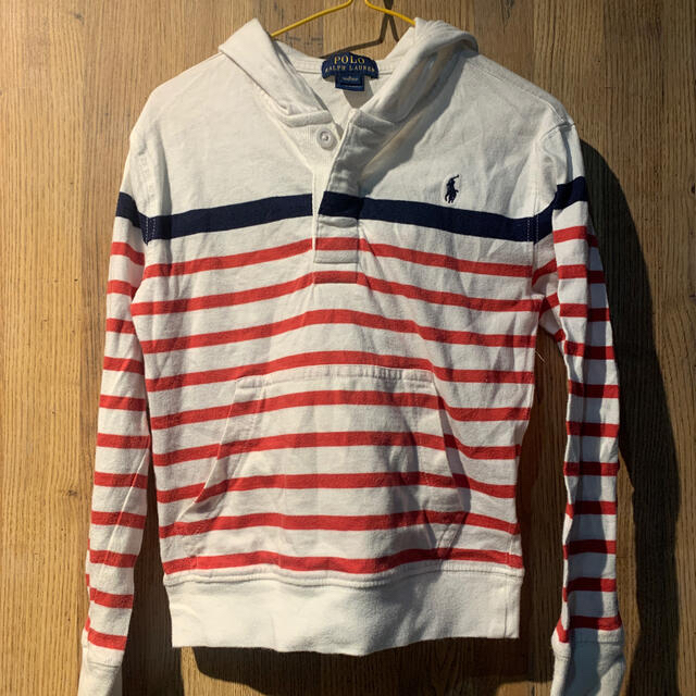 Ralph Lauren(ラルフローレン)のラルフローレン　フード　ボーダー キッズ/ベビー/マタニティのキッズ服男の子用(90cm~)(Tシャツ/カットソー)の商品写真