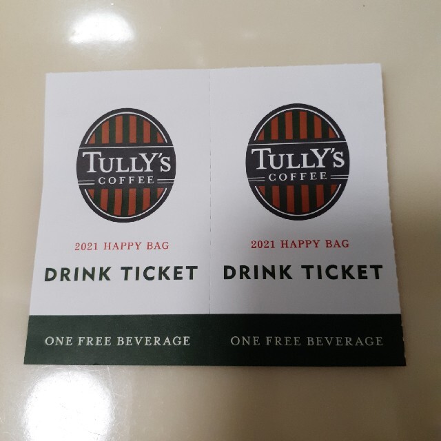 TULLY'S COFFEE(タリーズコーヒー)のタリーズ　TULLY'S　ドリンクチケット チケットの優待券/割引券(フード/ドリンク券)の商品写真