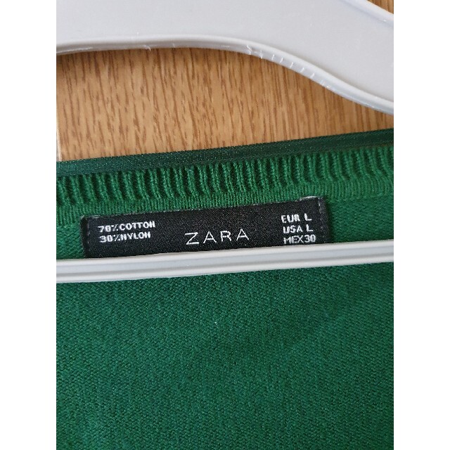 ZARA(ザラ)のZARA グリーンカーディガン(L) レディースのトップス(カーディガン)の商品写真