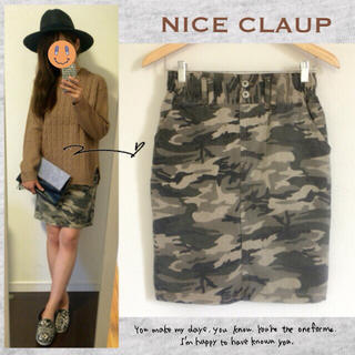 ナイスクラップ(NICE CLAUP)のNICE CLAUP/カモフラ柄スカート(ひざ丈スカート)