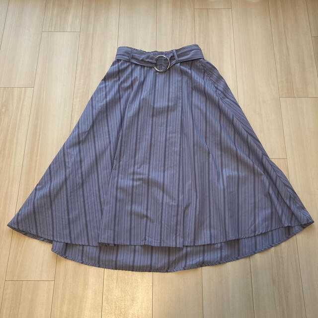 earth music & ecology(アースミュージックアンドエコロジー)のロングスカート　アース　紫　ストライプ　フリーサイズ レディースのスカート(ロングスカート)の商品写真