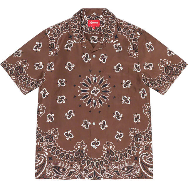 Supreme Bandana Silk S/S Shirt Brown L