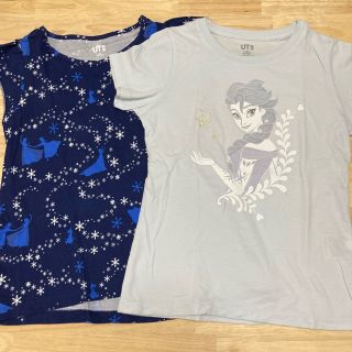 ユニクロ(UNIQLO)のMai様専用   UNIQLO   アナ雪Tシャツ　130   2枚セット(Tシャツ/カットソー)