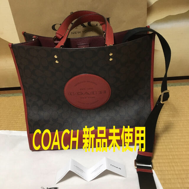 新品未使用★COACH トートバッグ☆人気★コースターステッカーオマケ付