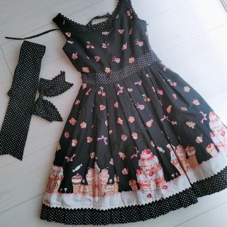 アンジェリックプリティー(Angelic Pretty)のお菓子の国 プリント jsk angelic pretty ロリィタ(ひざ丈ワンピース)